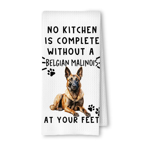 Toalla ArtisaEura con cara de Malinois belga para secado rápido en la cocina