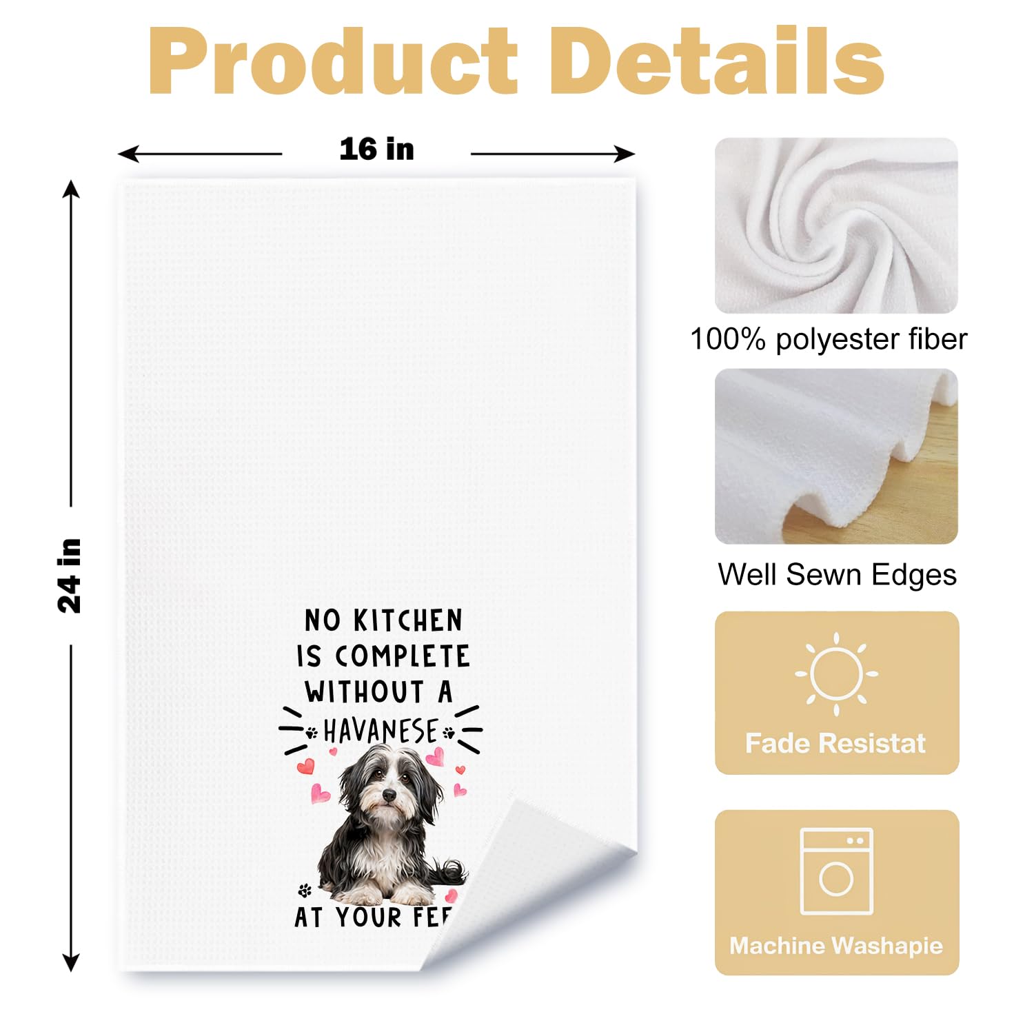 Toallas ArtisaEura havanese, tamaño 24x16, perfectas para la cocina y el baño.