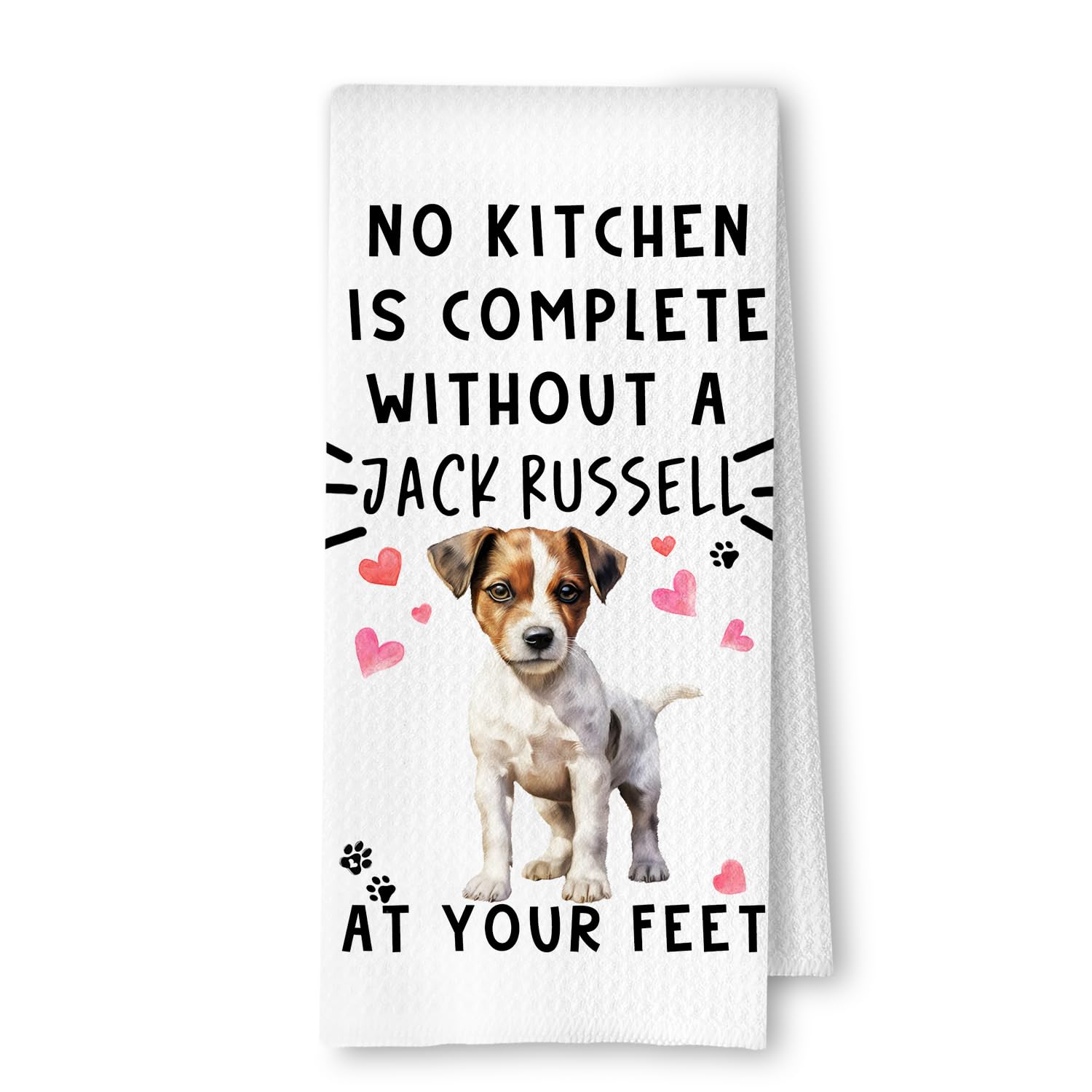 ArtisaEura Jack Russell: toallas cocina con textura de panal para secado rápido.