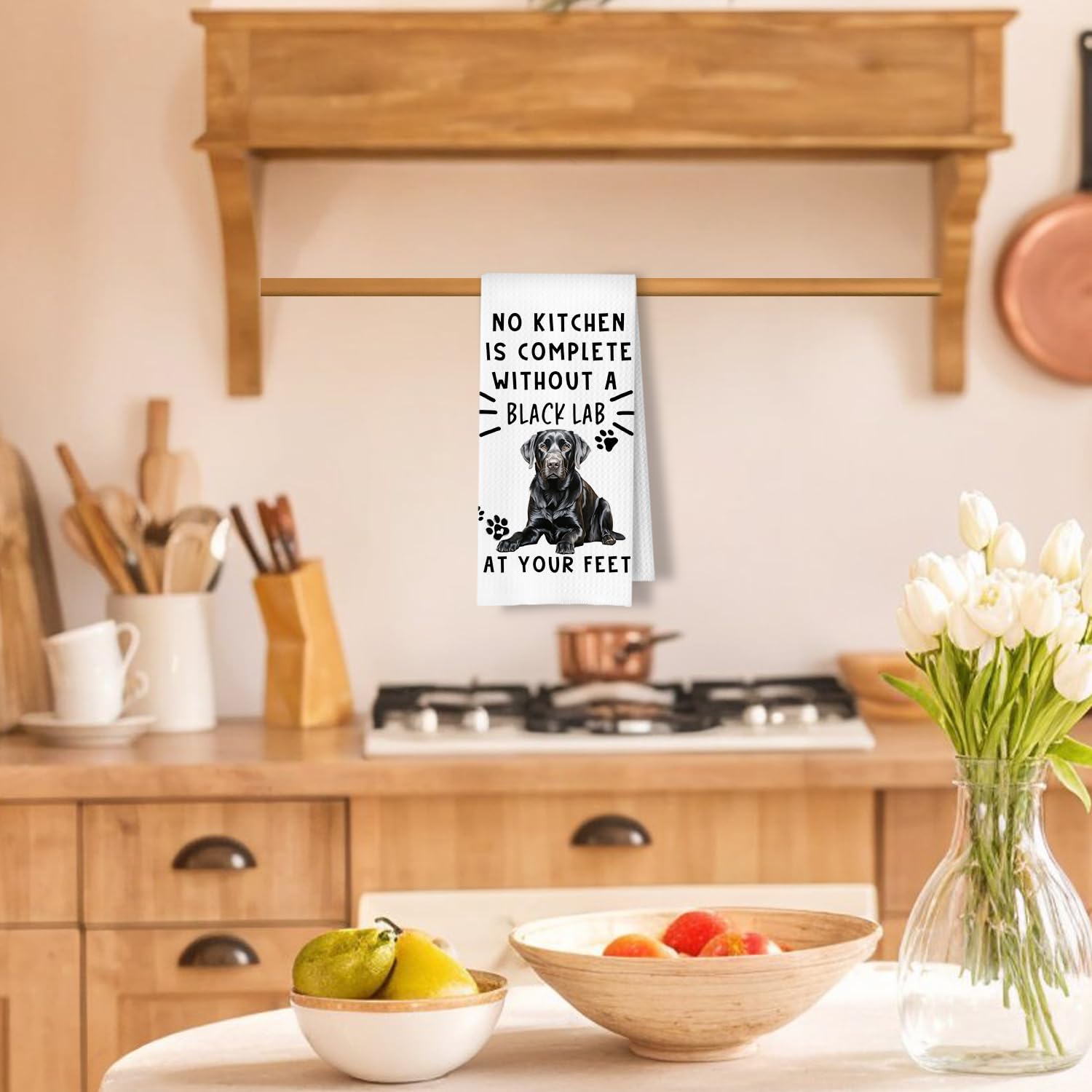 ArtisaEura toalla con Labrador negro, diseño divertido para amantes de perros.