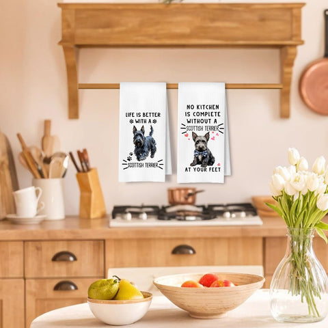 ArtisaEura toallas de cocina terrier escocés: absorbentes para secar utensilios.