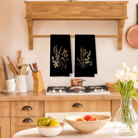 ArtisaEura toalla de cocina floral con bordado elegante y absorción diaria.