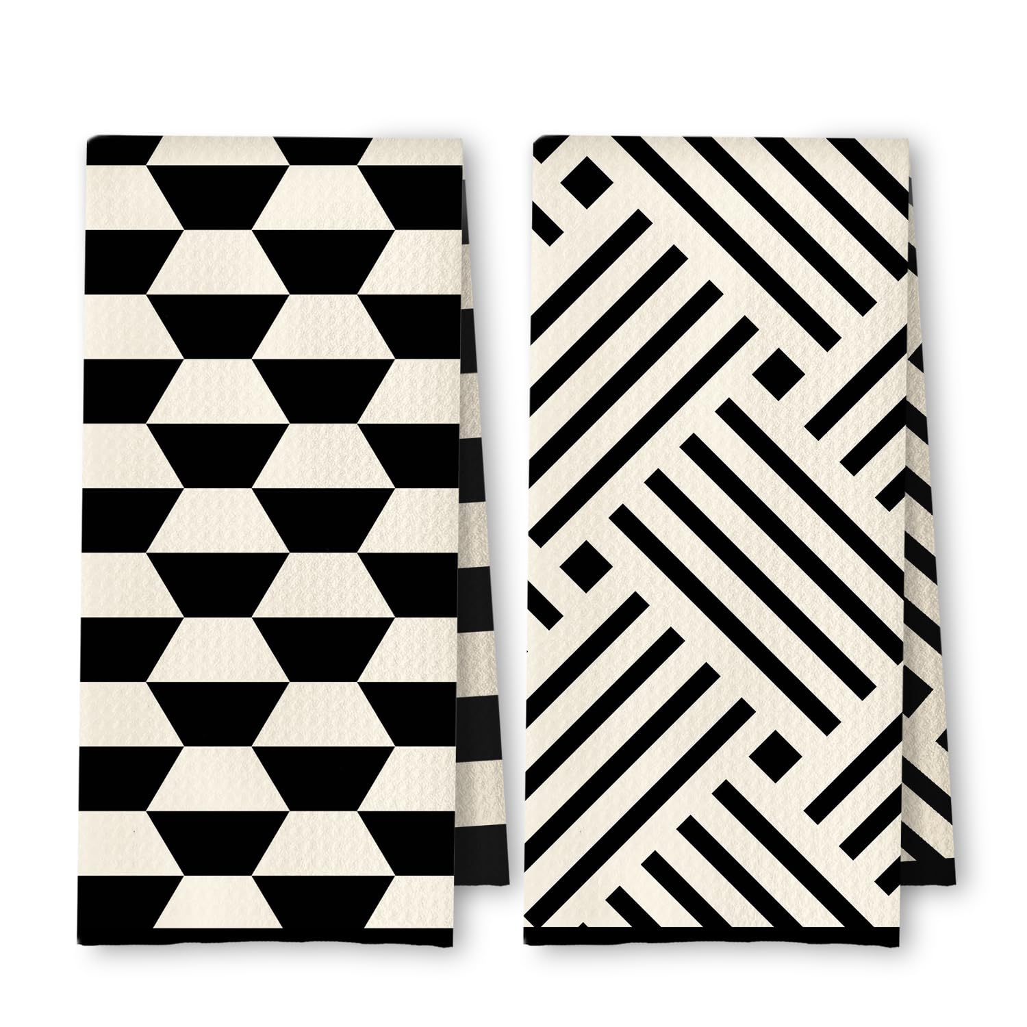 ArtisaEura toallas cocina blanco negro, enfoque cocina, secado rápido para platos y manos.