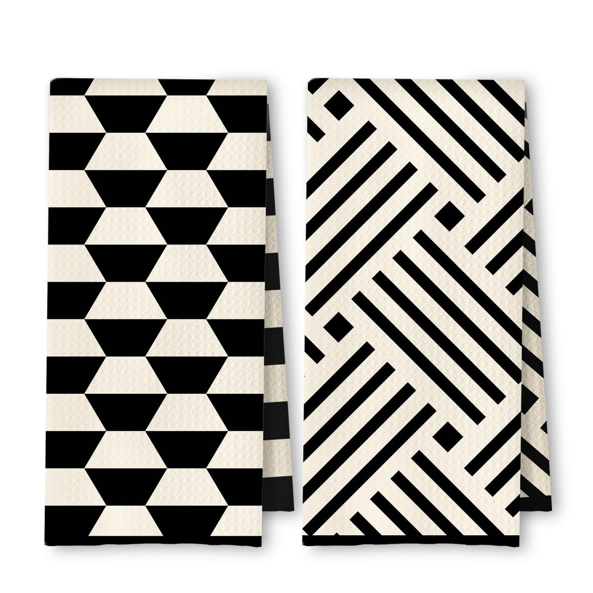 ArtisaEura toallas cocina blanco negro, enfoque cocina, secado rápido para platos y manos.