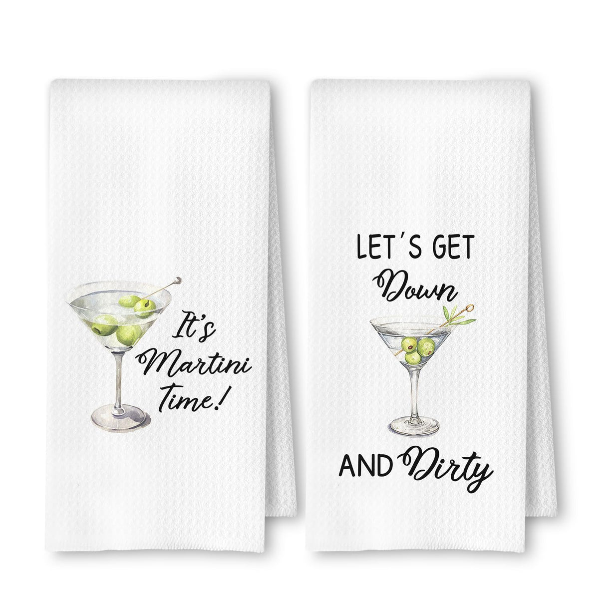 Toallas ArtisaEura con motivo cóctel martini sucio para cocina elegante y secado rápido