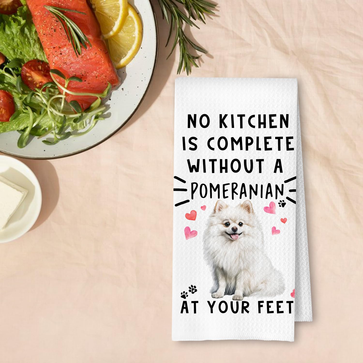 ArtisaEura: toallas para amantes de perros con pomerania, regalo práctico y decorativo.