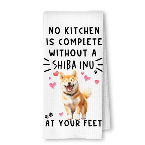 Toalla ArtisaEura Shiba Inu con tejido en panal, duradera y absorbente para uso diario.
