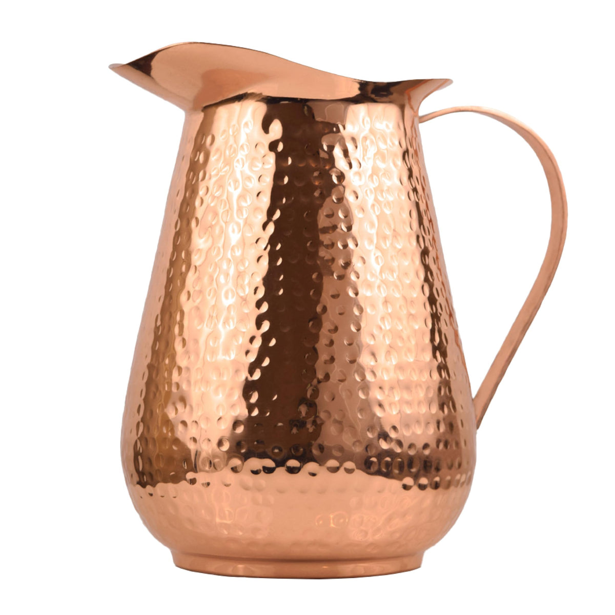 Artisan's Anvil jarrón de cobre martillado con asa, ideal para servir agua fría.