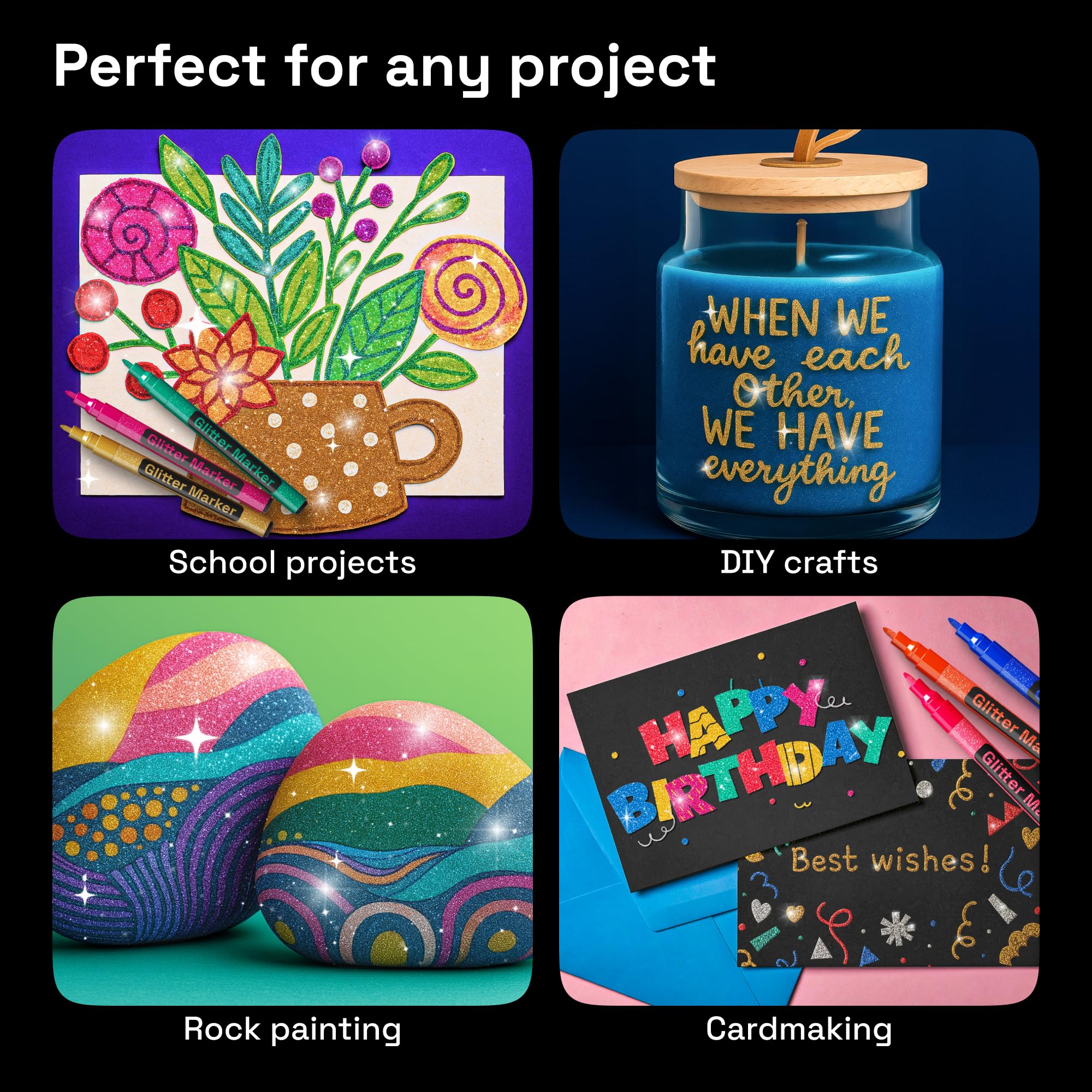 ARTISTRO marcadores glitter para cerámica con secado rápido