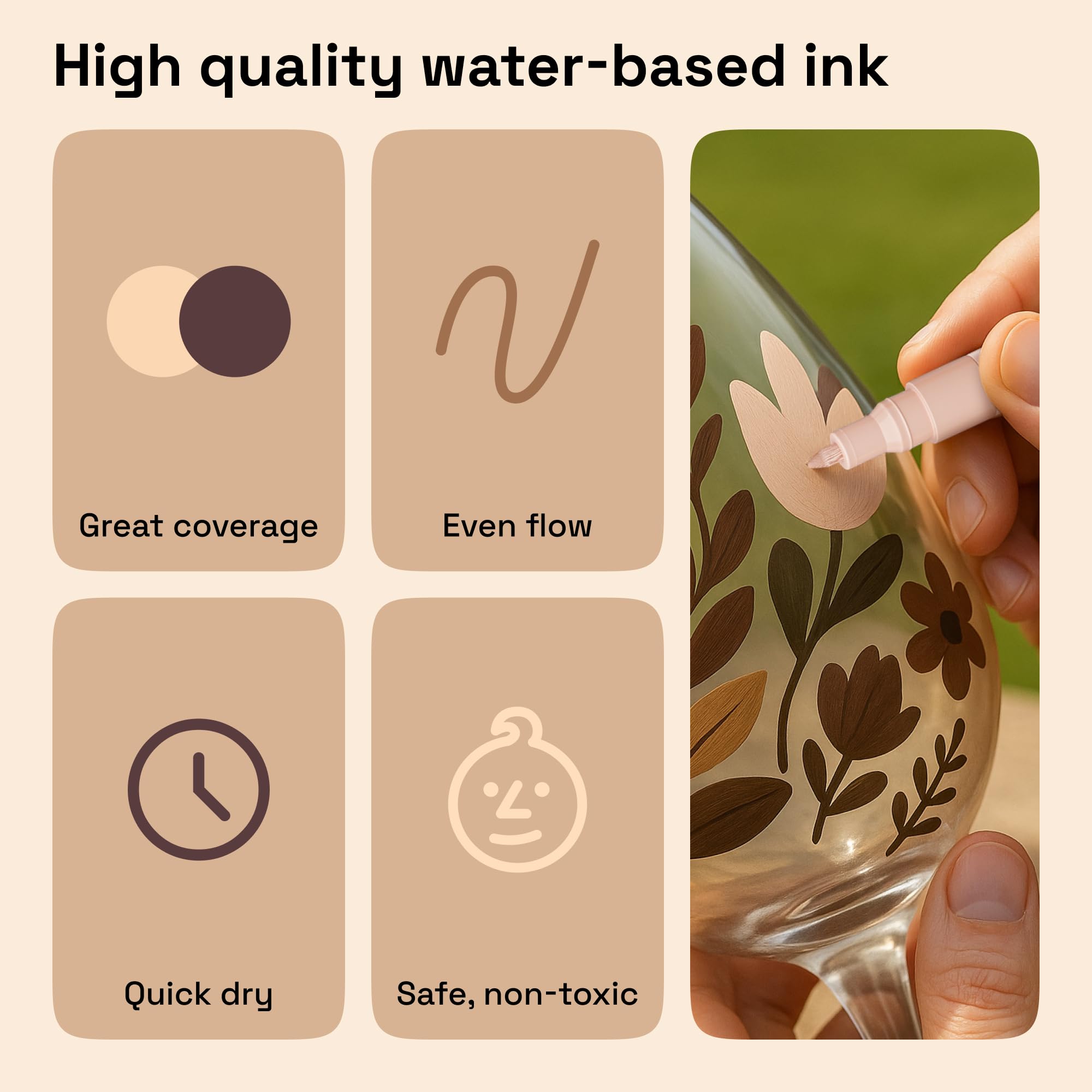 ARTISTRO pintura madera para dibujar letras y etiquetas nítidas.
