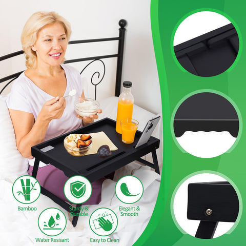 Artmeer bandeja cama de madera de bambú, duradera y natural