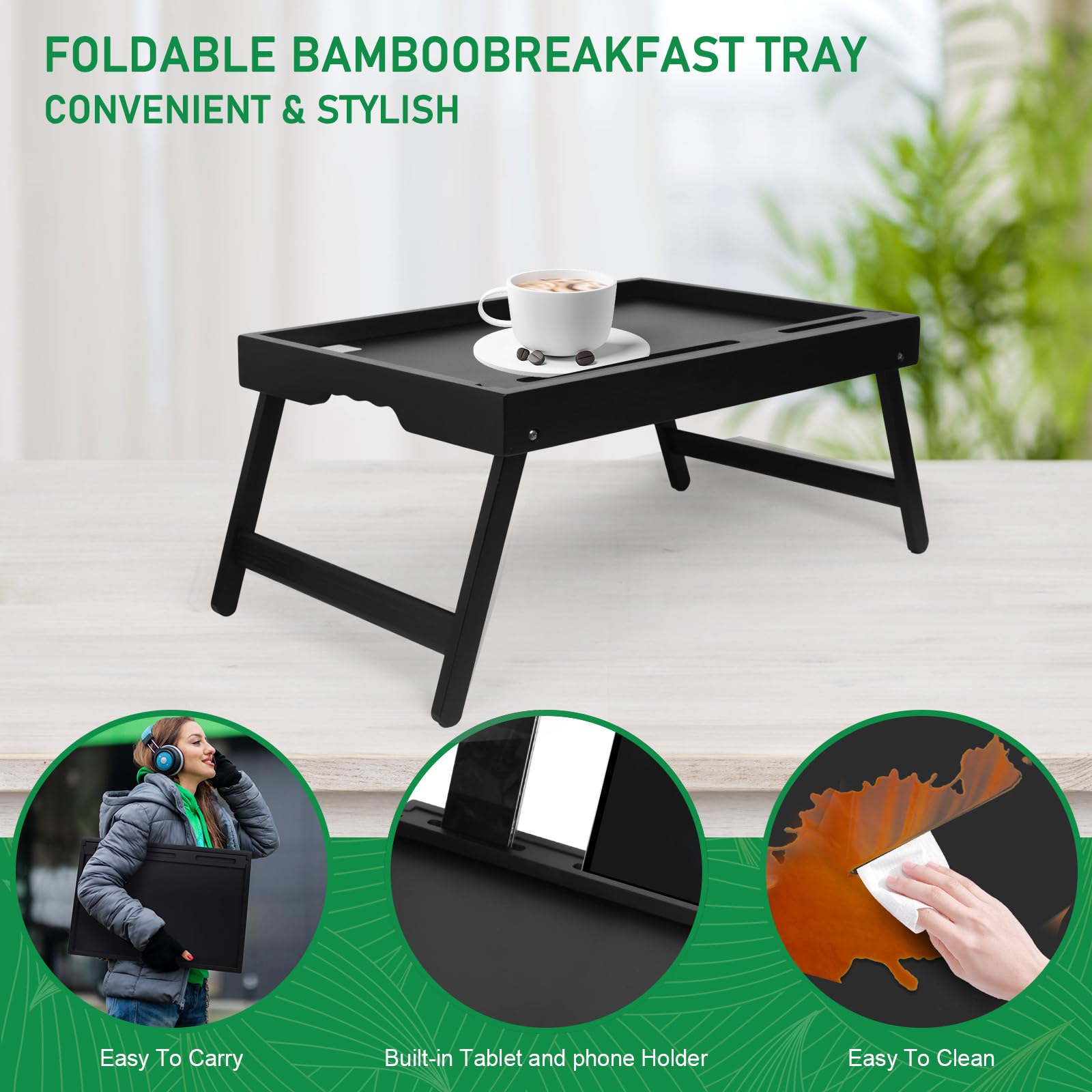 Artmeer bandeja cama plegable y compacto ideal para guardar