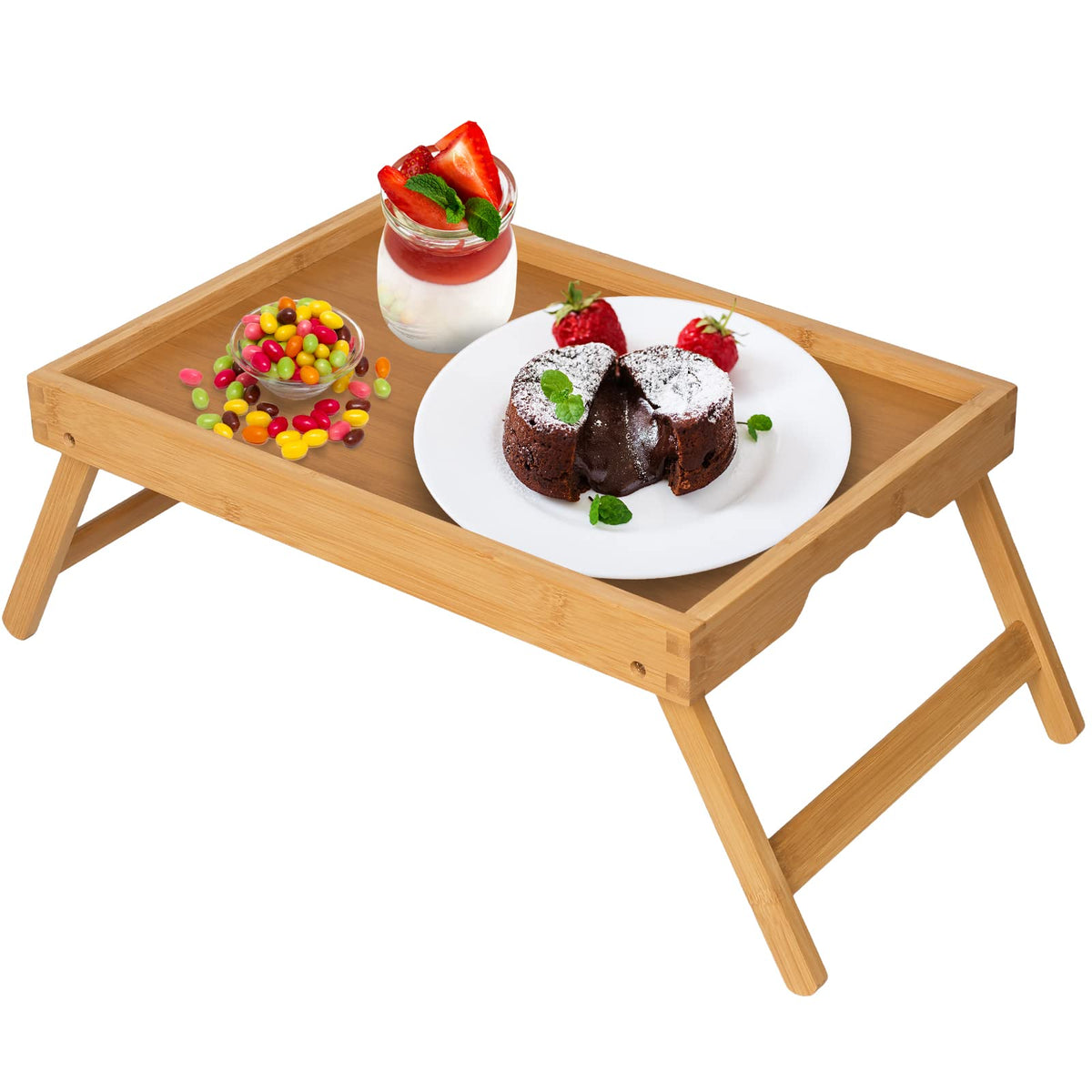 Artmeer Bandeja cama plegable: práctica para desayunar en la cama.