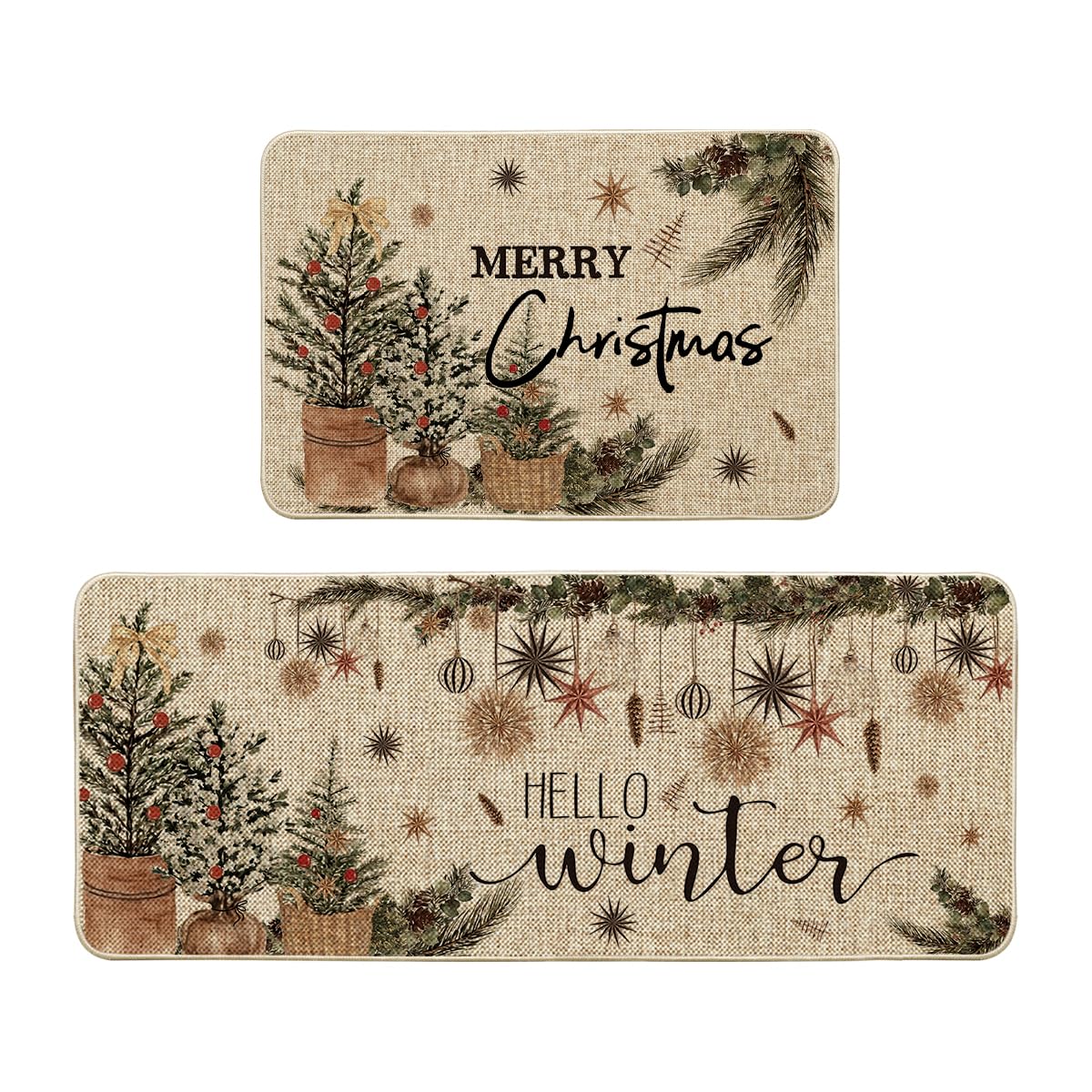 Artoid Mode adorno navideño, alfombra de cocina 24x35 para decorar y proteger el piso