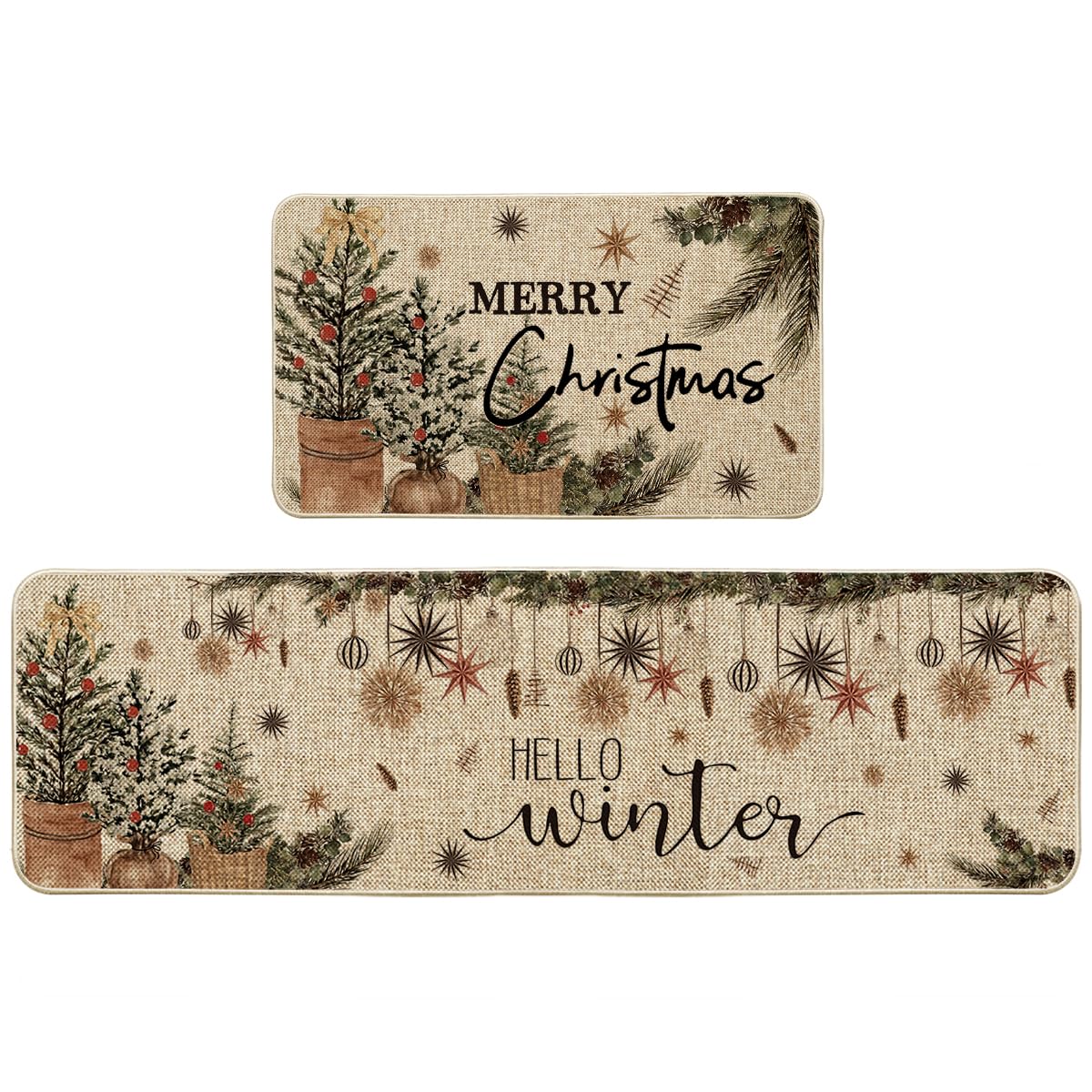 Artoid Mode: adorno navideño en alfombra de cocina, ideal para decorar y proteger suelos.