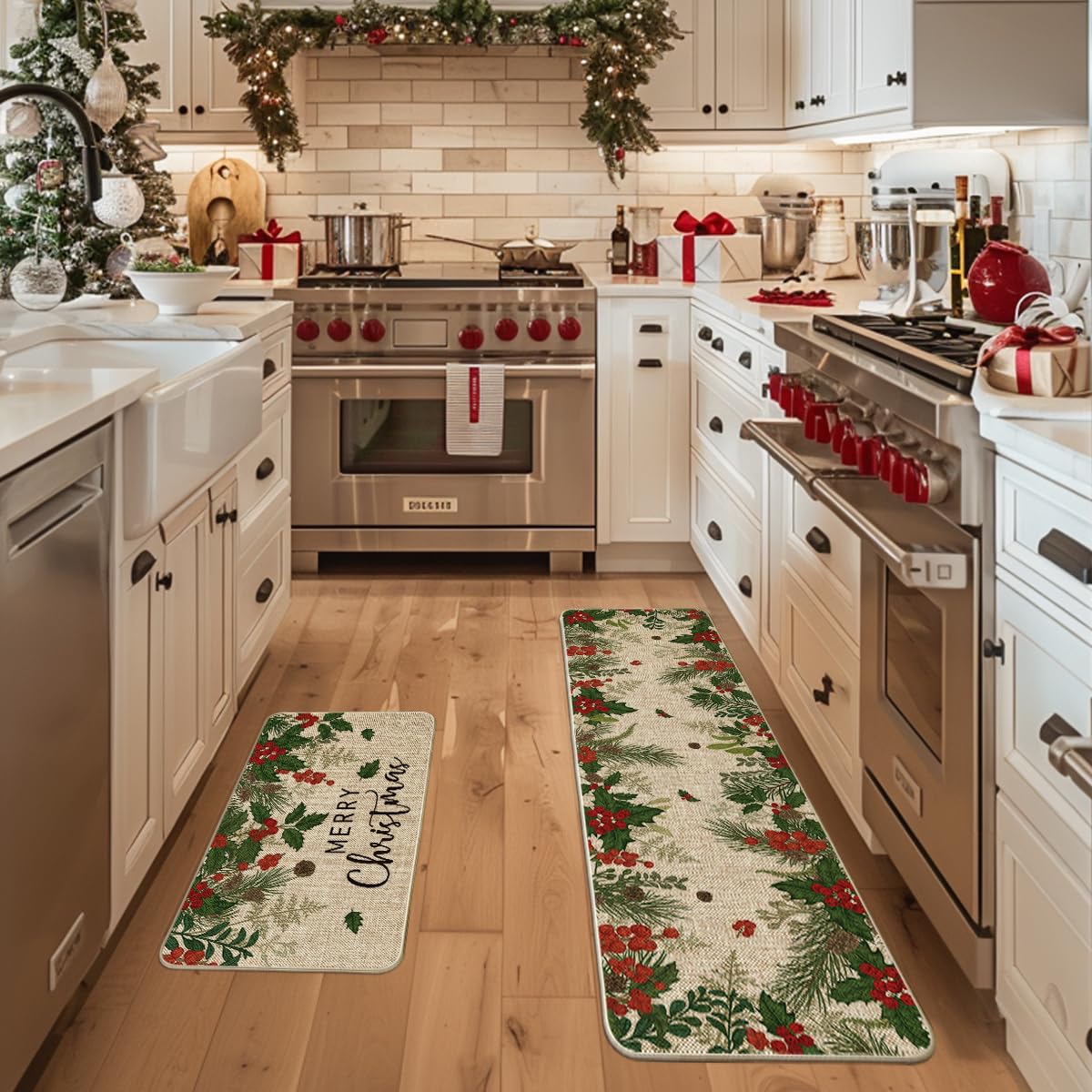 Alfombra de cocina Artoid Mode navidad 17x59, runner elegante para pasillo.