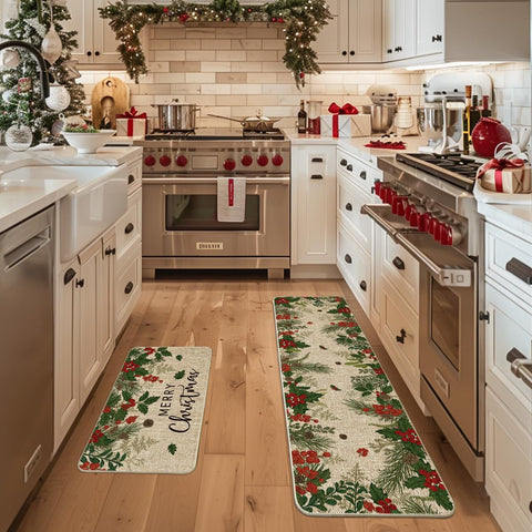 Alfombra de cocina Artoid Mode navidad 17x59, runner elegante para pasillo.