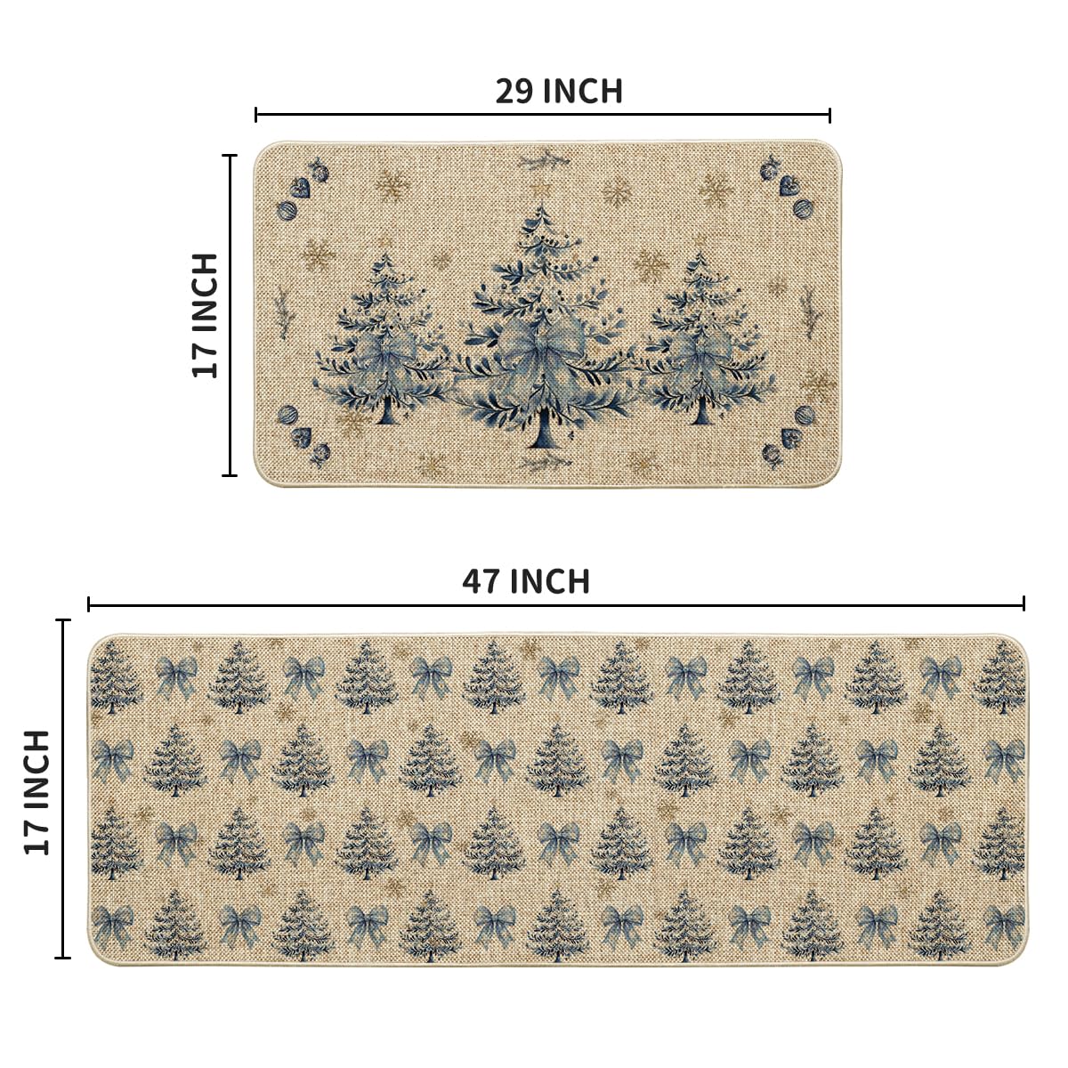 Alfombra Artoid Mode, diseño navideño, textura suave para cocina.