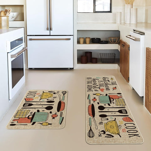 Alfombra Artoid Mode para la cocina, corazon-hogar 17 x 47 pulgadas, añade calidez duradera