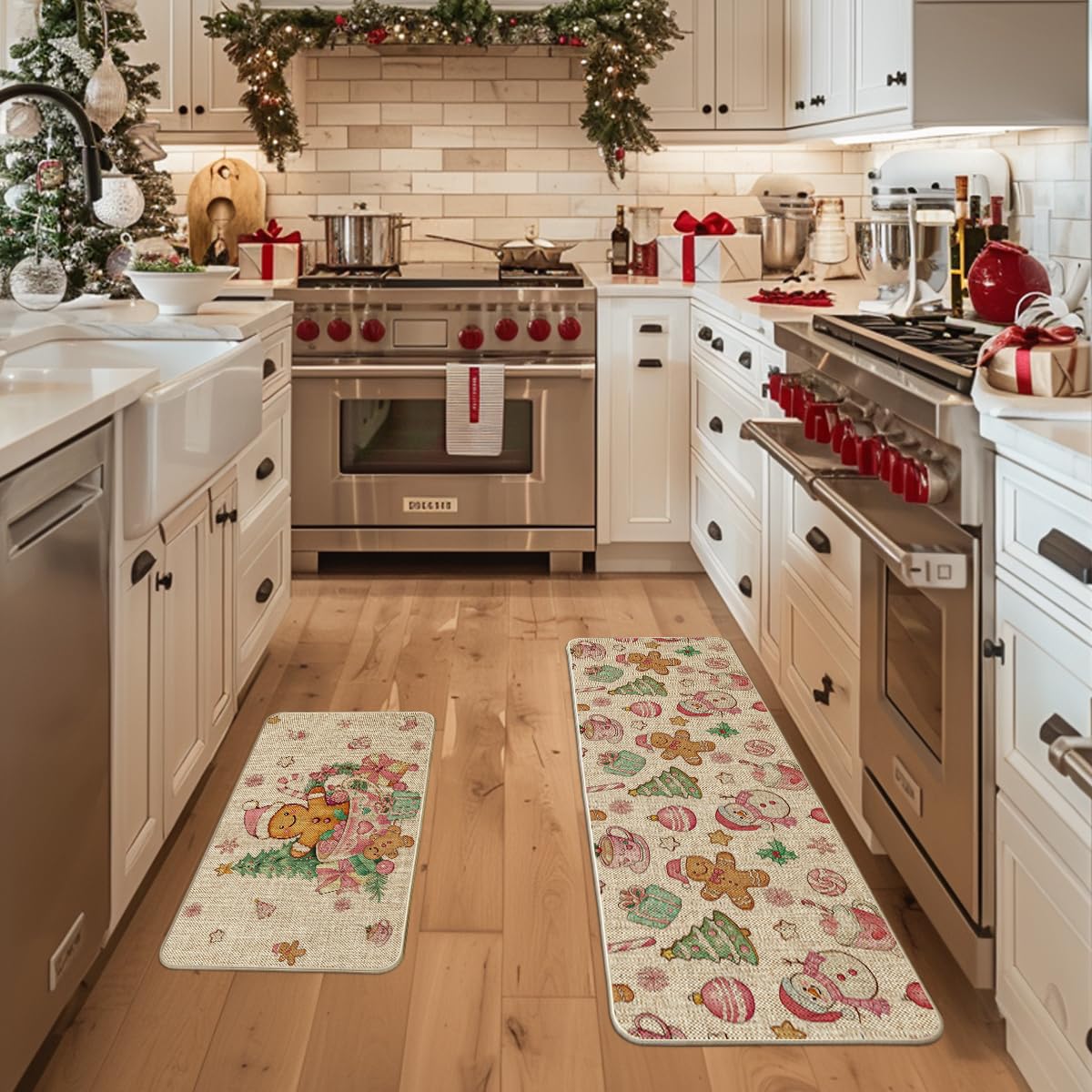 Artoid Mode alfombras cocina navidad, antideslizante para seguridad en la cocina.