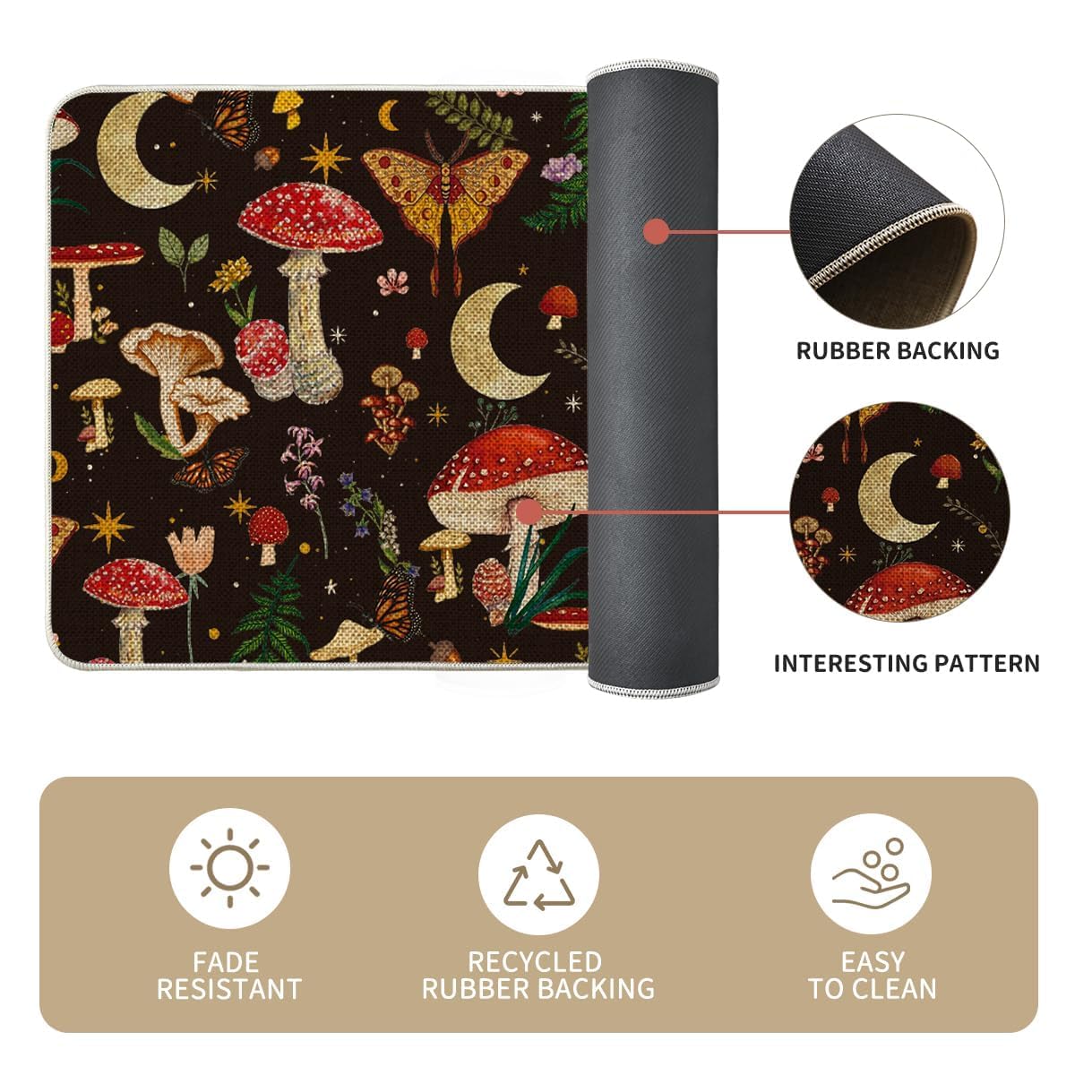 Alfombra Artoid Mode compacto de tres piezas, fácil limpieza para cocina y pasillos.