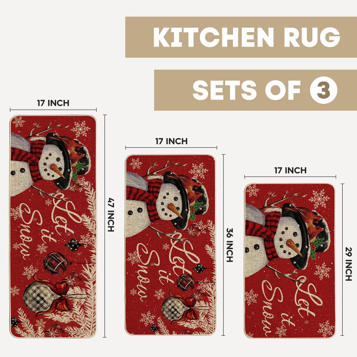 Alfombrilla Artoid Mode con copos de nieve, ideal para cocinas y entradas decorativas.
