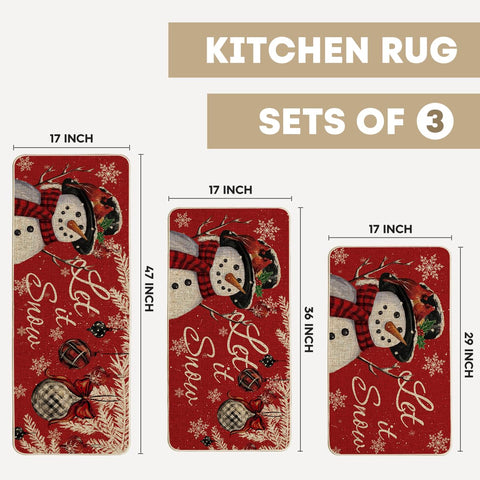Alfombrilla Artoid Mode con copos de nieve, ideal para cocinas y entradas decorativas.