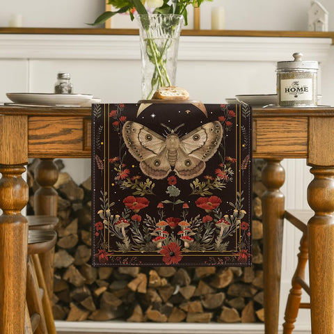 Artoid Mode cubre-mesa detalle amapola-polilla-hongo-luna realza decoración de la mesa