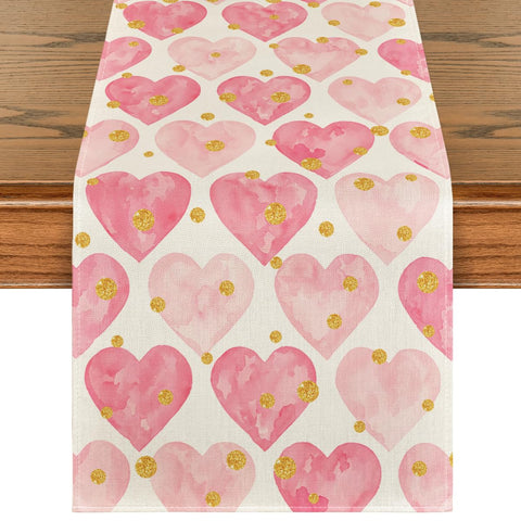 Artoid Mode amor dorado rosado: runner de mesa ideal para San Valentín en casa