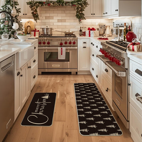 Artoid Mode tapete navideño para cocina 17x47: conjunto elegante para tu cocina.