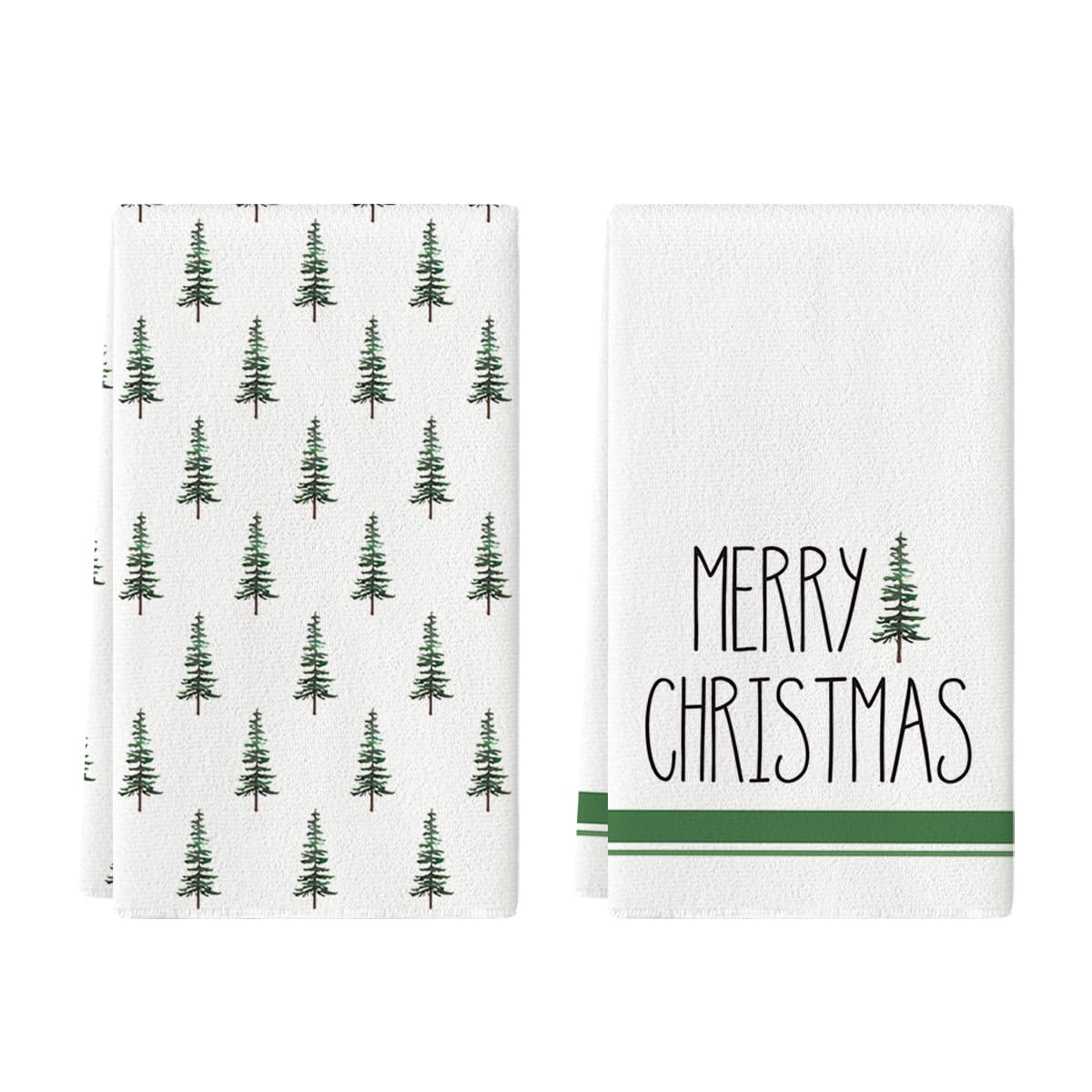 Artoid Mode, árbol navideño verde en toallas de cocina para secar y limpiar sin rayar