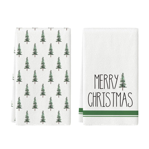 Artoid Mode, árbol navideño verde en toallas de cocina para secar y limpiar sin rayar