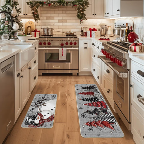 Artoid Mode árbol navideño decorativo, tapete de cocina, juego de dos piezas para salón o entrada.