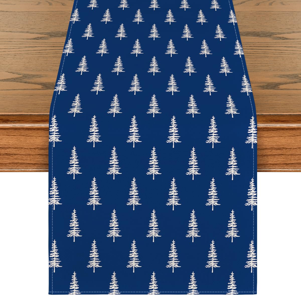 Artoid Mode mantel azul con árbol navideño, perfecto para centro de mesa festivo