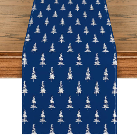 Artoid Mode mantel azul con árbol navideño, perfecto para centro de mesa festivo