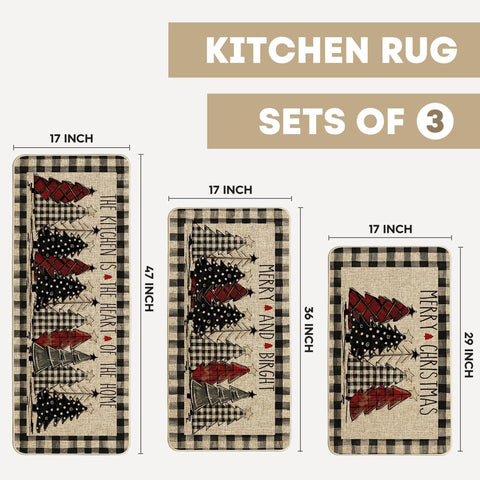 Diseño único Artoid Mode buffalo plaid, tapete antideslizante para cocinas y entradas.