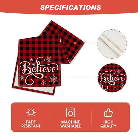 Artoid Mode Camino de Mesa Believe Plaid, perfecto para fiestas y cenas temáticas