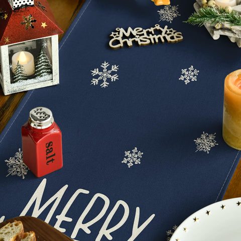 Artoid Mode Camino de mesa diseño navideño azul aporta estilo elegante
