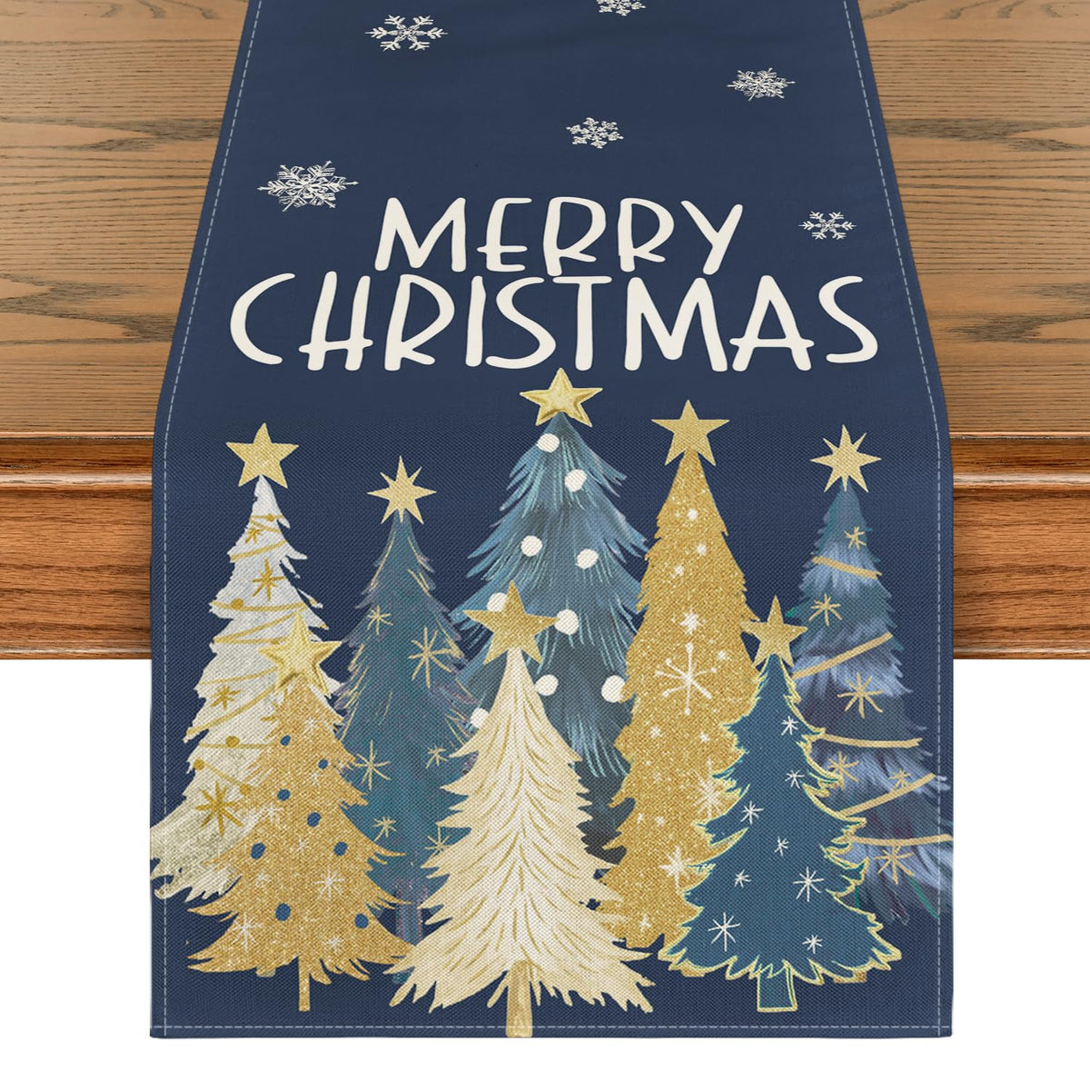 Artoid Mode Camino de mesa Navidad árboles azules decora mesa festiva