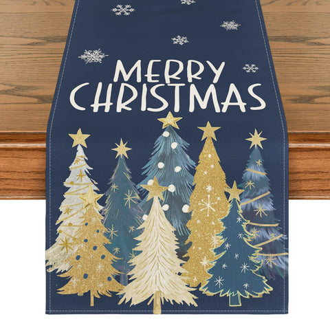 Artoid Mode Camino de mesa Navidad árboles azules decora mesa festiva