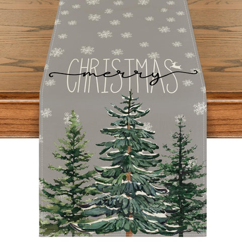 Artoid Mode camino de mesa con pino y copo de nieve, perfecto para cenas navideñas