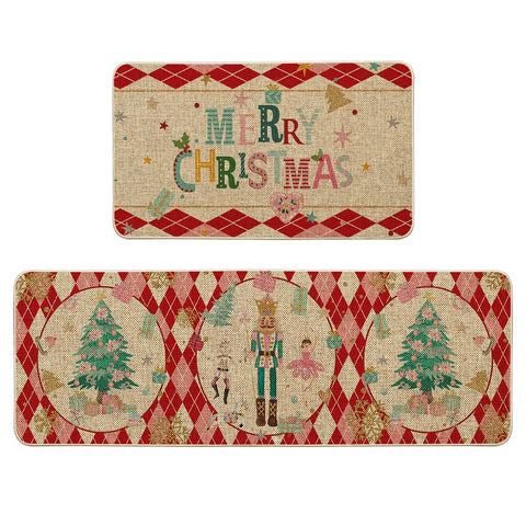 Artoid Mode Cascanueces Rojo con Cuadros Diamante 17x29, frontal decorativo y práctico para la cocina.