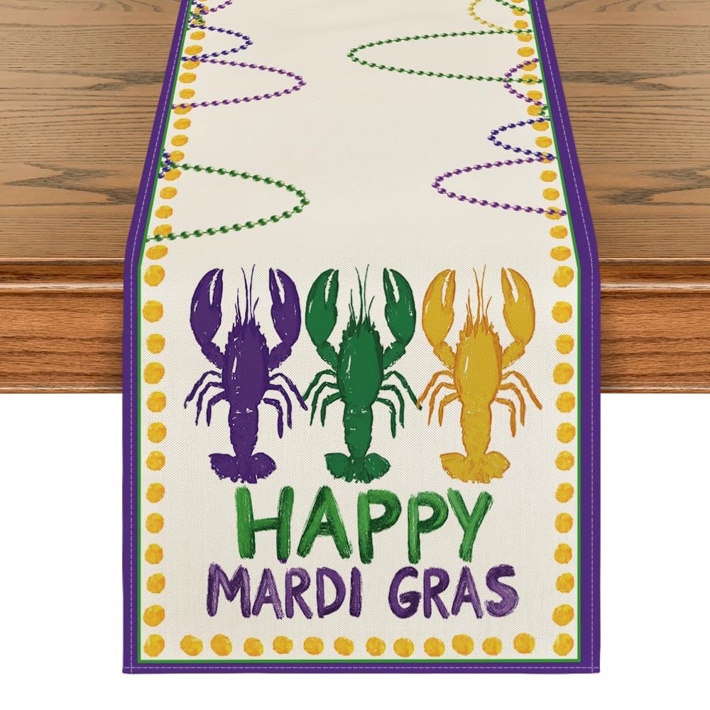 Artoid Mode cinta de mesa Mardi Gras colorida para fiestas.
