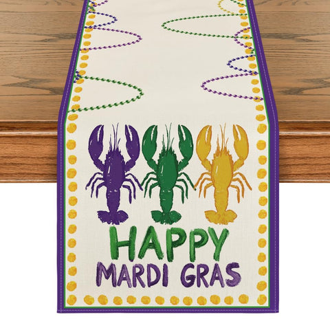 Artoid Mode cinta de mesa Mardi Gras colorida para fiestas.