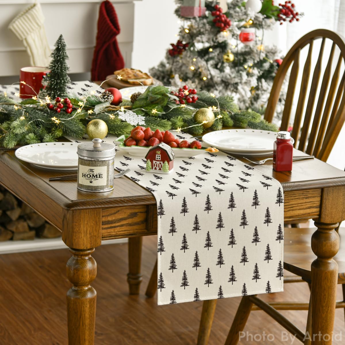 Artoid Mode cinta de mesa beige, detalle tejido suave para uso diario.