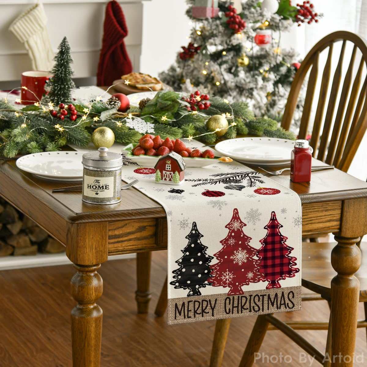 Artoid Mode, cinta para mesa con diseño navideño vibrante para la mesa.
