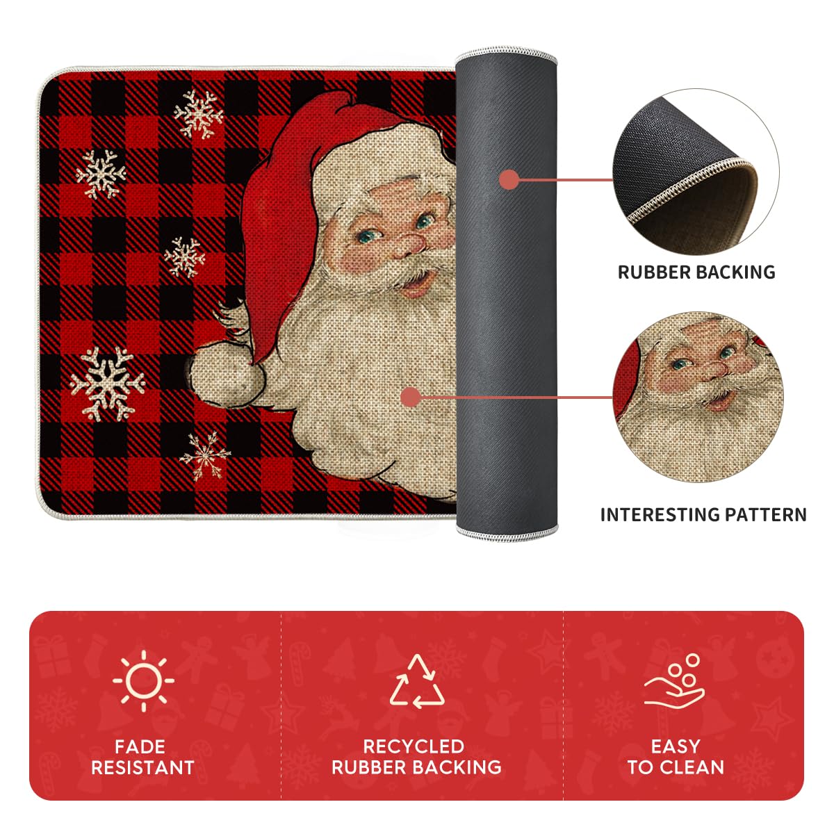 Conjunto de dos alfombras Artoid Mode para Navidad, coordinación ideal en cocina y entrada.