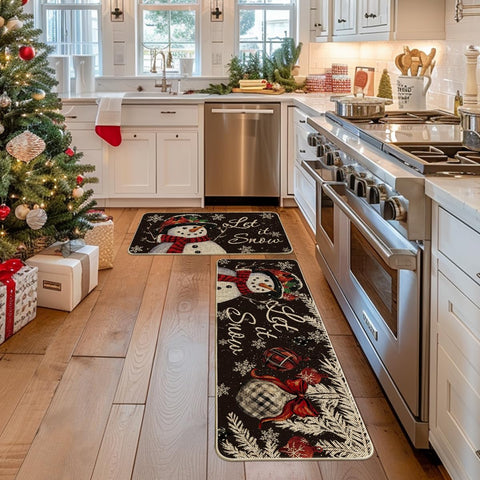 Alfombra Artoid Mode copos de nieve para cocina 17x47, ideal para entradas y cocinas.