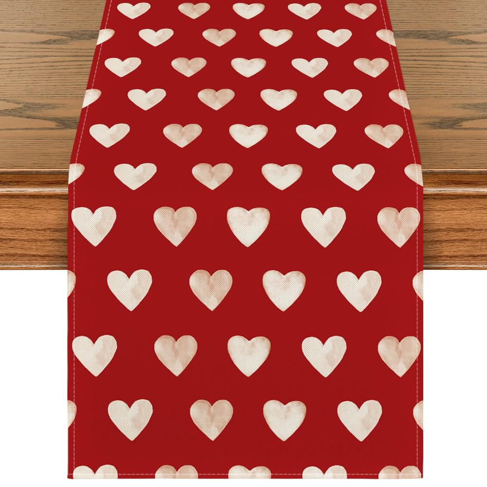 Artoid Mode mantel San Valentín con corazón rojo para decorar la mesa