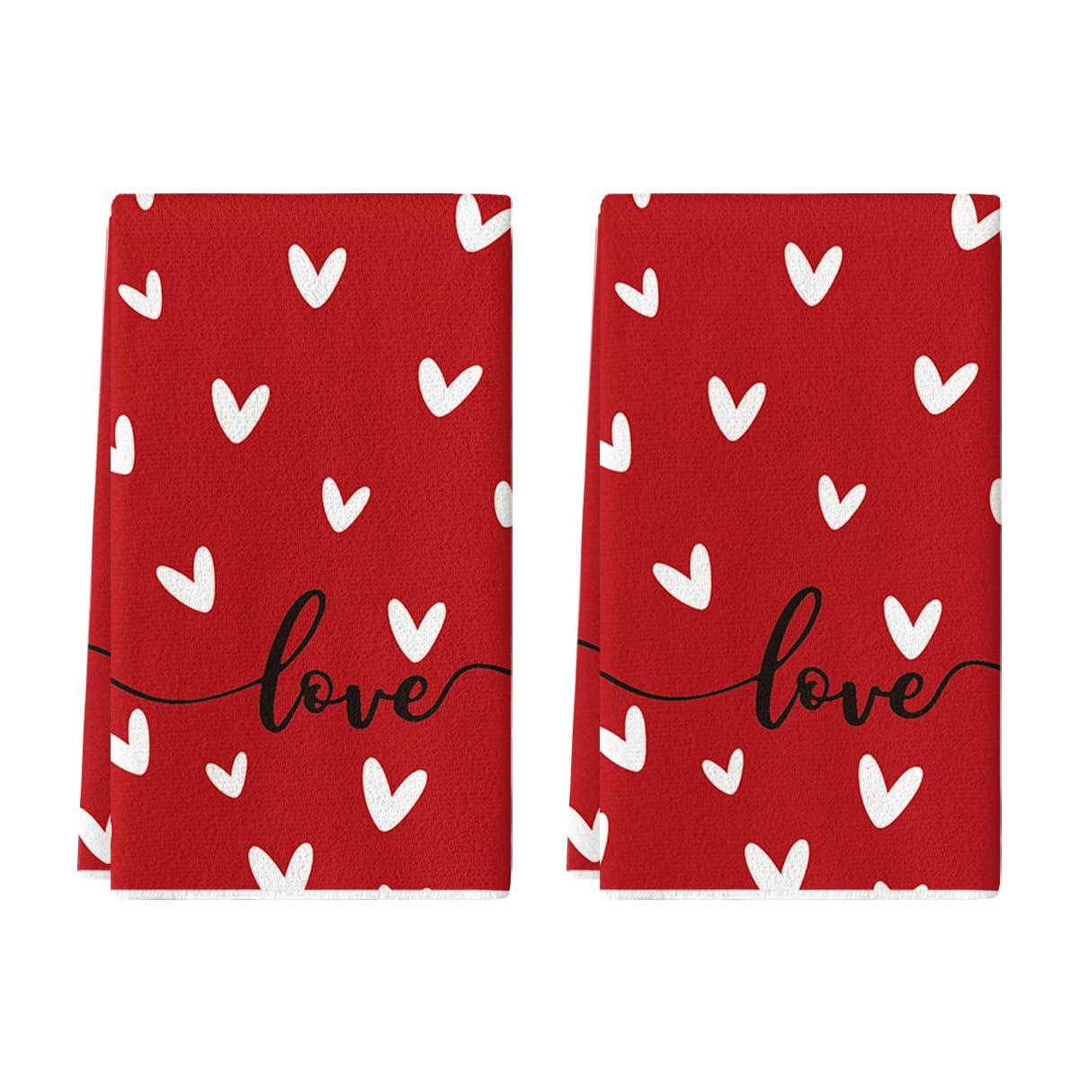 Toallas de cocina Artoid Mode con corazón rojo, ideales para secar utensilios sin rayarlos
